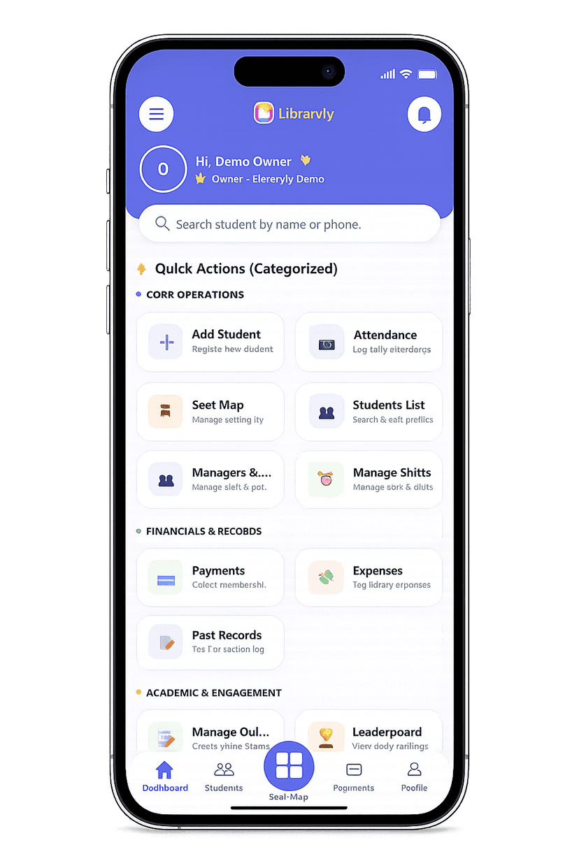 Libraryly Mobile Dashboard